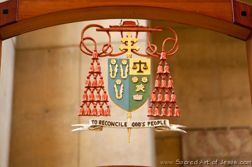 Cardinal Roger Mahony personal coat of arms, 2010 O5H0178.jpg